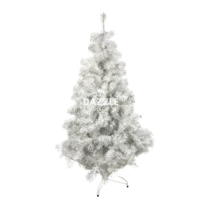 small white christmas tree with lights